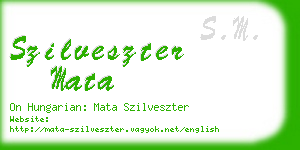 szilveszter mata business card